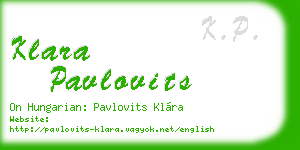 klara pavlovits business card